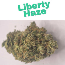 Load image into Gallery viewer, Premium indoor Liberty Haze CBD flower cultivated hydroponically, featuring chunky citrus-scented buds available in the UK.