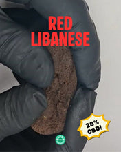 Load image into Gallery viewer, Traditional Red Libanese style CBD hash with smooth pressed texture and dark aromatic resin