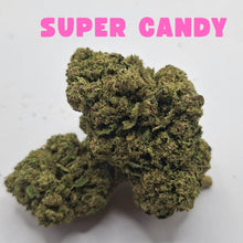 Load image into Gallery viewer, Super Candy CBD Flower close-up – dense resinous hemp flower