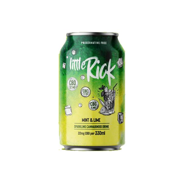 24 x Little Rick Drink 32mg CBD Sparkling 330ml Mint & Lime (BUY 1 GET 1 FREE)