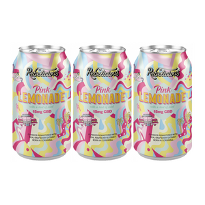 12 x Rebelicious 15mg CBD Pink Lemonade Sparkling Soft Drink - 330ml