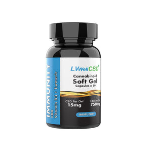 LVWell CBD 750mg CBD Soft Gel Capsules Immunity - 50 Caps